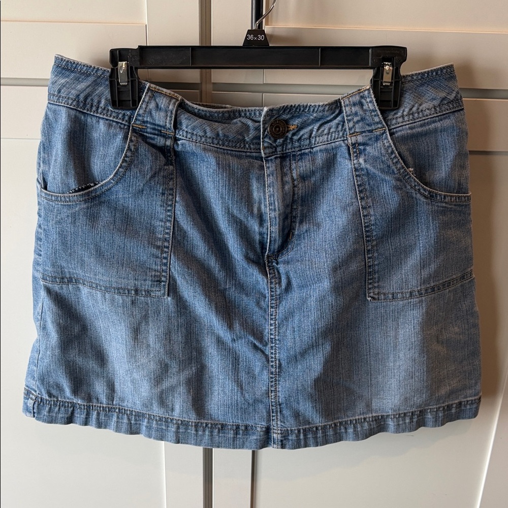 St. John's Bay Light Blue Denim Mini Skirt skort